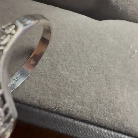 Sterling Silver Pink Cameo Ring Sz 6.5 Vintage Style Filigree Lady Profile 925 - Picture 8 of 8